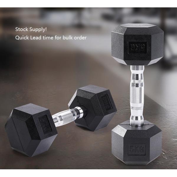 Customized Logo 5-100LB 5LB Increment Rubber Hex Dumbbell 100kg Solid Core For Fitness