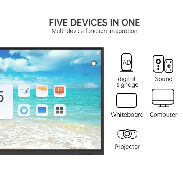 86-Inch Interactive Whiteboard with UHD 4K Panel 4000:1 Contrast Ratio Smart Touch Screen Board