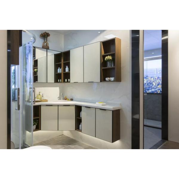Include Basin Yes Triangular Corner Bathroom Vanity Set with Mirror and Faucet
