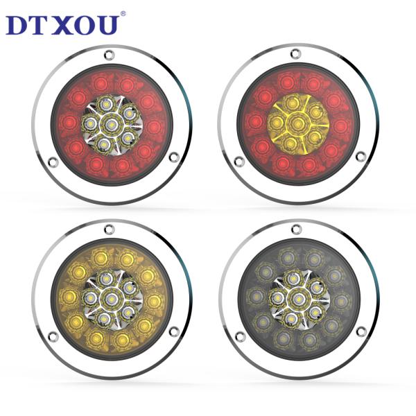 4inch round LED Combination Tail Lights STOP TAIL INDICATOR REVERSE Truck Ute