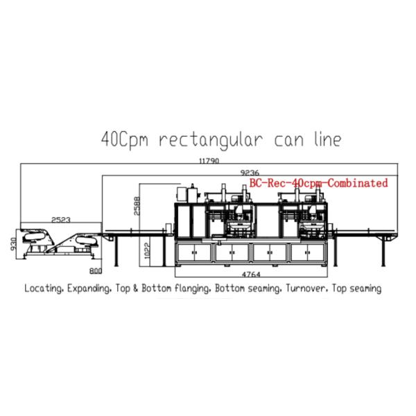 High Speed 40cpm 1liter Rectangular Tin Making Machine Food Oil Tin Package Production Line