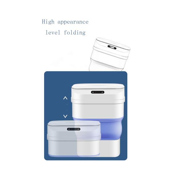 Factory Direct Sales New Foldable IPX5 Waterproof Rectangular Intelligent Electronic Plastic Sensor Trash Can