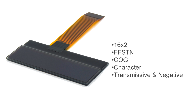 FFSTN 16x2 LCD Panel Display I2C Module Alphanumeric COG Screen 5V White On Black