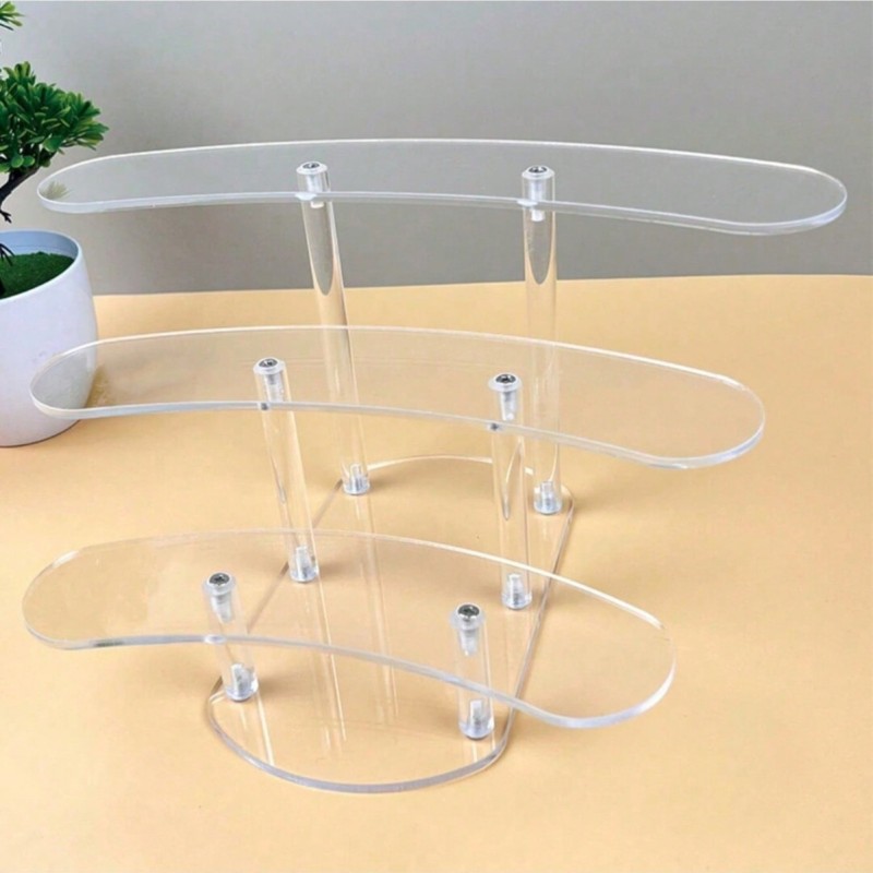Transparent Acrylic Cake Stand Multi-Layer Round Dessert Table Display Stand Standing Type for Wedding & Birthday Table Rack