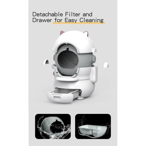 18W Power Automatic Cat Toilet with Self Cleaning Function and Large Capacity