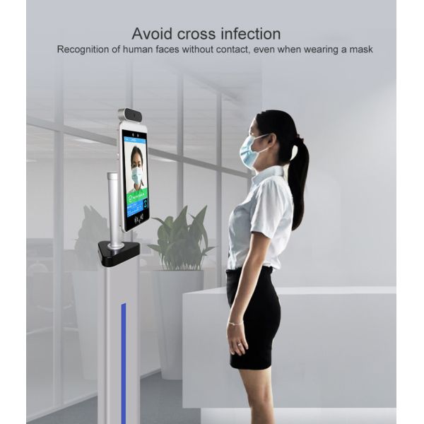 FCC Android 7.1 16.7M IR Touch Screen Temperature Scanner Kiosk