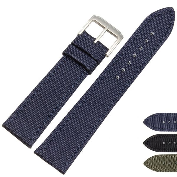 Black Waterproof Canvas Strap · 16~24mm