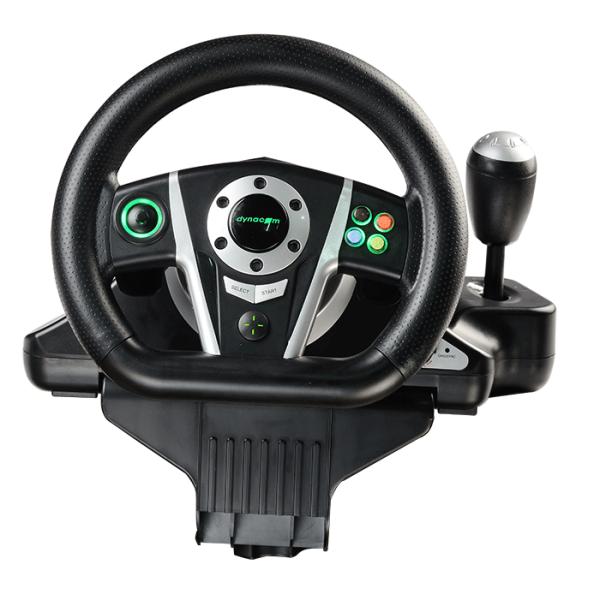 Black / White Vibration Driving Game Steering Wheel For PC / X-Input / P2 / P3