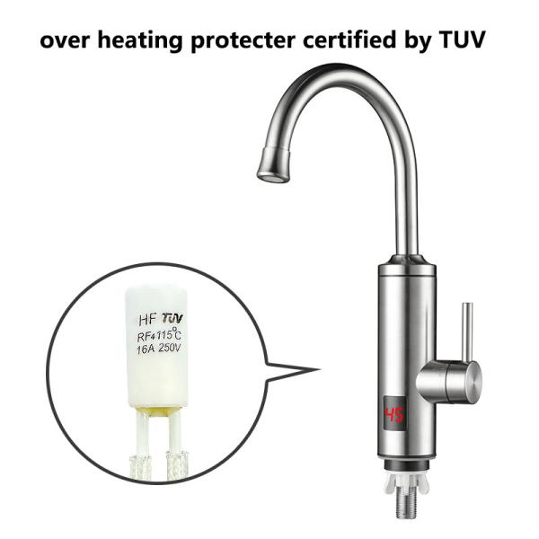 LED Digital Display Over Heating Protector Electric Heating Tap For Kitchen