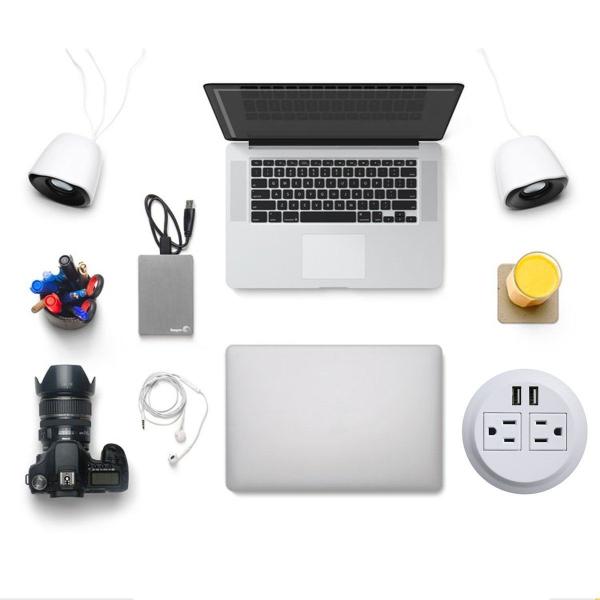 Office Sofa Charger Furniture Round Power Socket , USB Fast Charging Interface Conference Table Socket