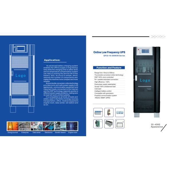 RS232 Three Phase 300KVA IGBT DSP Double Conversion UPS