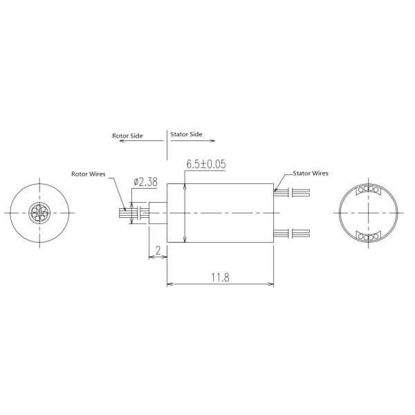 Super Mini Slip Ring 8 Circuits 0-300 RPM