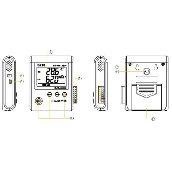 4~20mA Current Thermocouple Data Logger 0~10V Voltage Input Data Logger Huato S210-AS