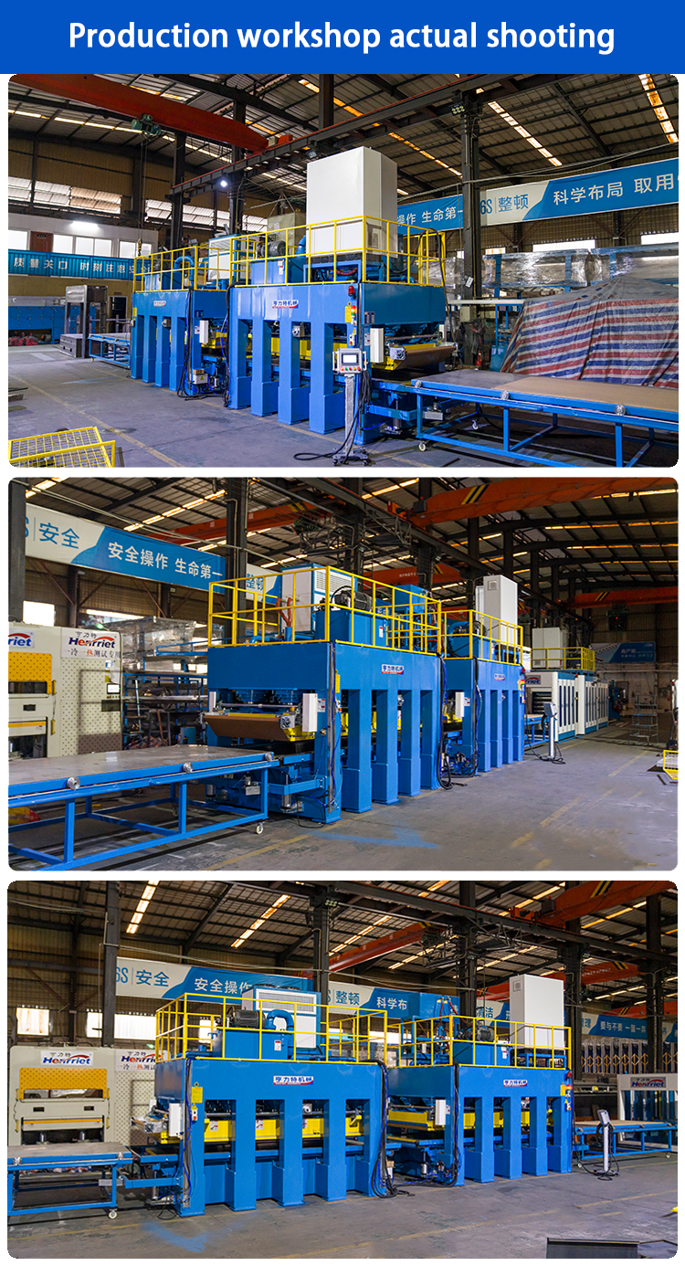 Customize 1000t hot and cold press production line for producing ice fire inorganic pre coated board