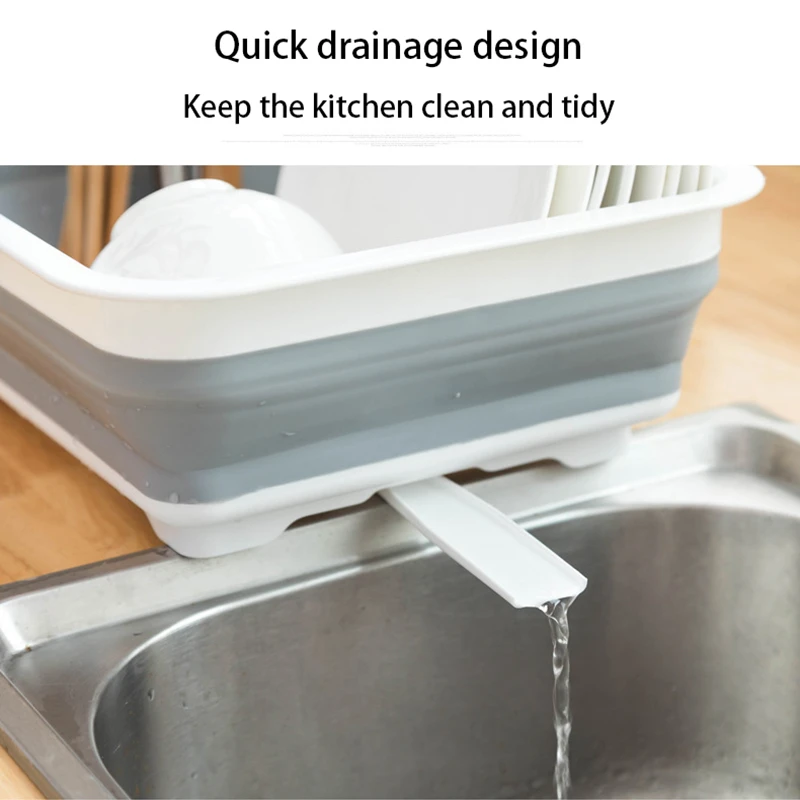 Dish Drying Rack, Kitchen Storage Bowl , Folding Basket, Plastic Tableware Drainer Organizer