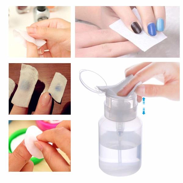 Push Down Transparent PET Nail Polish Remover Bottle