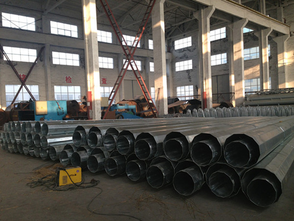 Dodecagonal Galvanized Electrical Power Transmission Pole 20M Height ISO9001:2008