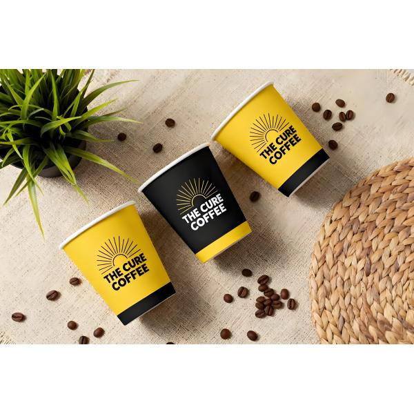 Custom Printed Biodegradable Recyclable 16oz Single Wall Disposable Takeaway Kraft Paper Cups