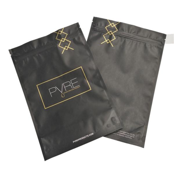 Matte Black Coffee Laminated Foil Pouch Packaging