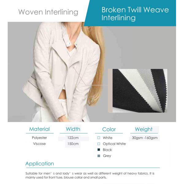 Custom Cotton Polyester Shirt Interlining Top Fuse Shirt Collar Fusing Interlining