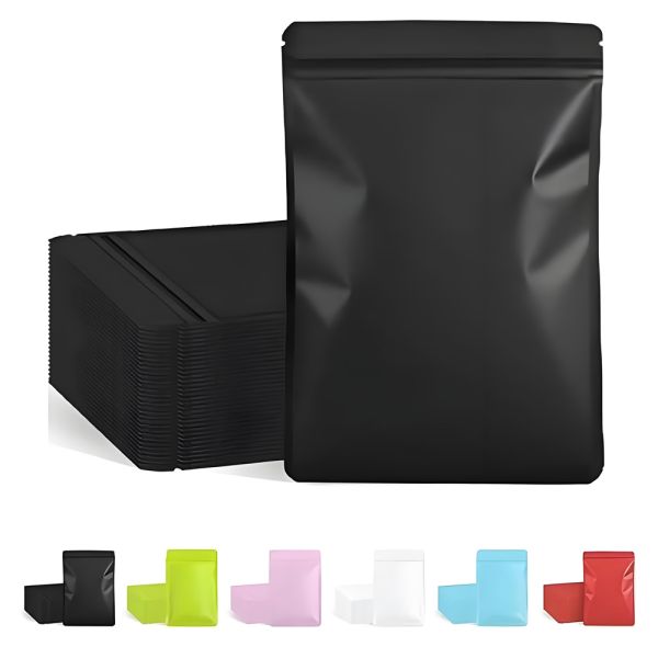 Water Proof Recycle Biodegradable Resealable Matte Black Foil Plastic Zipper Packaging Ziplock Mylar Bags