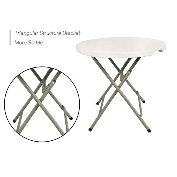 Mail Packing 60cm Round White Plastic Mini Bar Dining Table with Customized Color