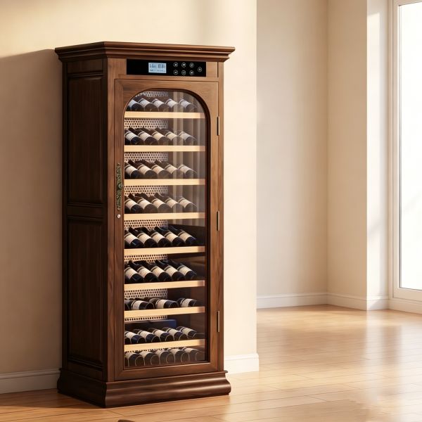 Smart Digital Temperature Control Dual-Zone Solid Wood Wine Cooler Cabinet Smart Digital Temperature Control Dual-Zone Solid Wood Wine Cooler Cabinet