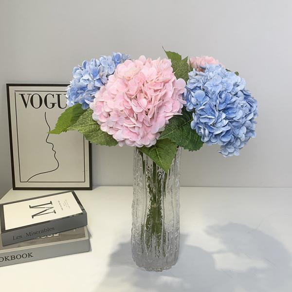 Biomimetic hydrangea flowers, simulated flowers, moisturizing touch, hydrangea bouquets, living room dining table decorations, wedding flower