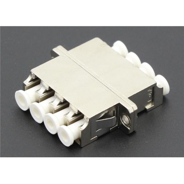 LC Quad Metal Fiber Optic Adapter With Flange 0.2dB Low Insertion Loss