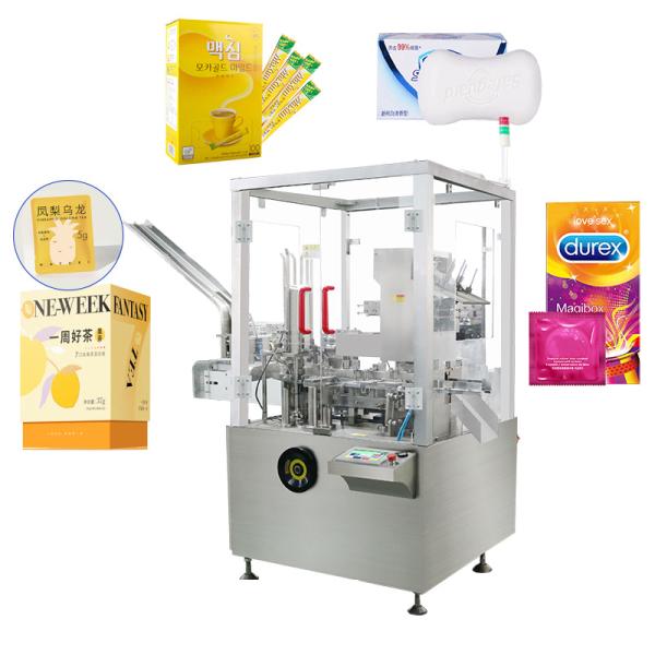 Vertical Automatic Cartoning Machine Condom Sachet Soap Box Packing