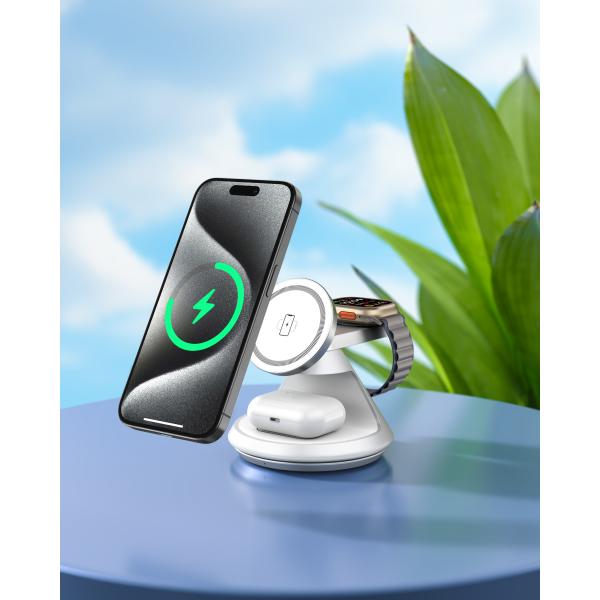Multifunction 3 In 1 Wireless Charging Stand 15W Fast Charging