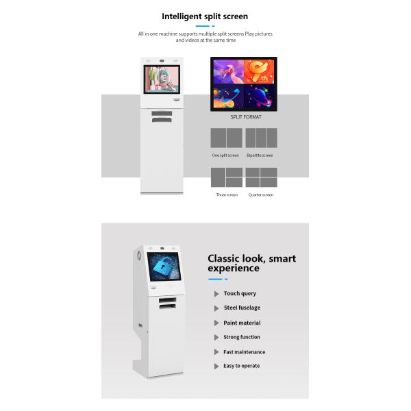 21.5 Inch AIO Touch Screen Self Service Kiosk With Document Scanner