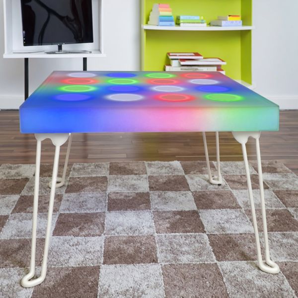 RGB Color-Changing LED Learning Table with Touch-Responsive Game Mode and Durable PE Material for Kids