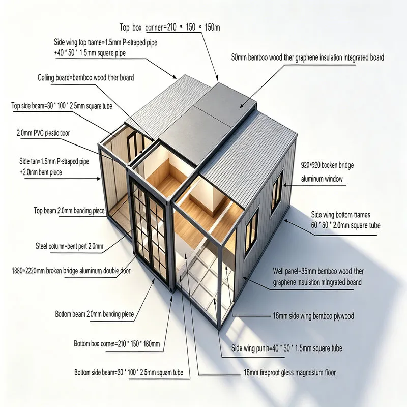Luxury Expandable Container House with Double Wing Design