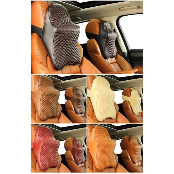 Memory Foam Car Neck Pillow - Neck Support Headrest Pillow - Lumbar Support for Car Two-in-One Back Seat Cushion
