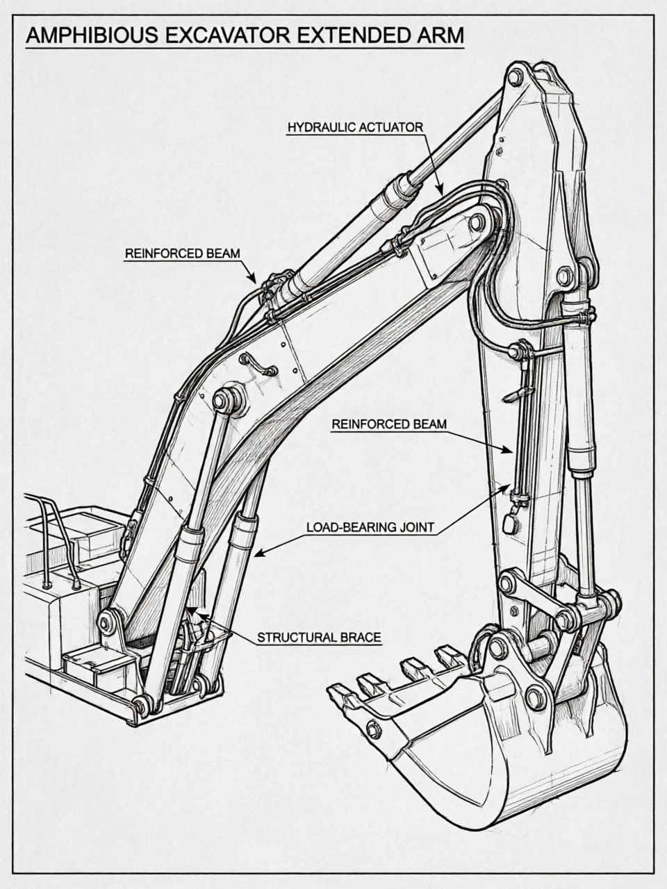 Amphibious Excavator Extended Arm: Engineered for Strength and Versatility