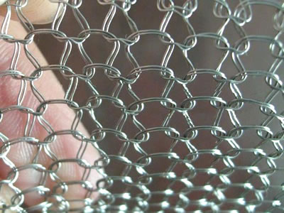 Crochet Weaving Compressed Knitted Wire Mesh Filtering Screen Flat / Corrugated Type