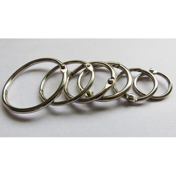 Metal silver nickel finish 76mm(3")loose leaf ring book binding ring hinged snap hook ring