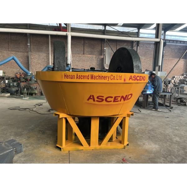 Double Rollers Wet Pan Mill 1100 1200 Model Gold Powder Making Machine With 400 500 Kg Per Hour Output Size 150 Mesh