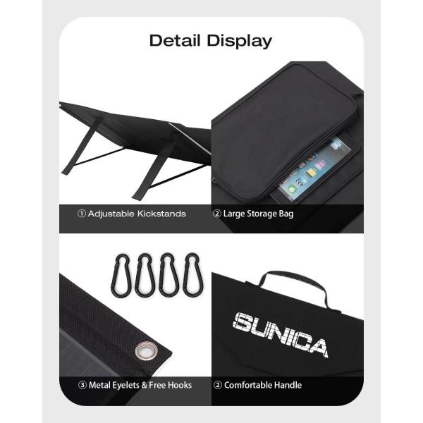 Portable Folding Panels Outside Camping 100W 19V Folding Solar Panel