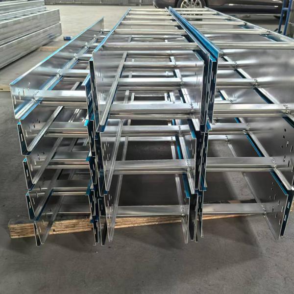 24" Solid Bottom Cable Tray Aluminum Ladder Overhead Raceway OEM