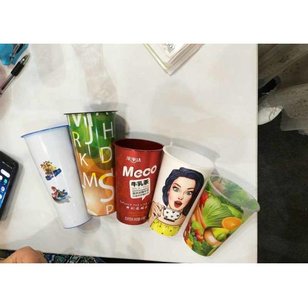 Disposable Transparent Plastic Drinking Cups Custom Print Logo FDA Certification