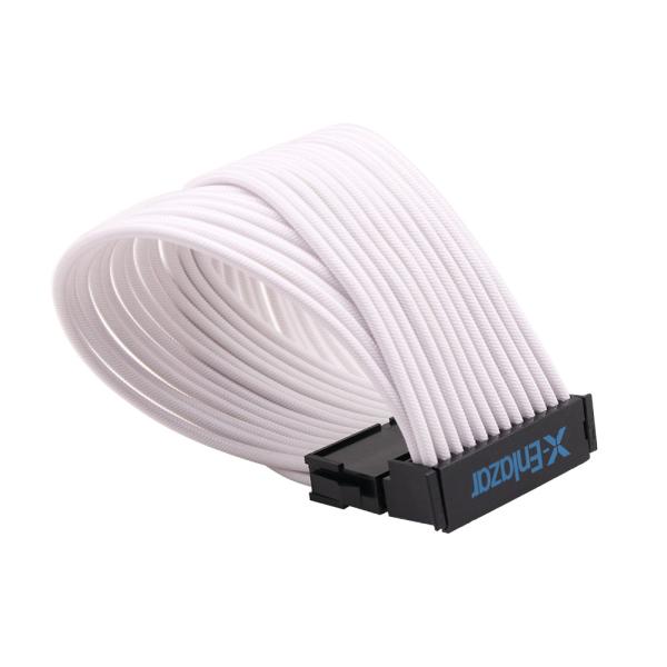 90 Degree Bradided Sleeve24Pin ATX Cable Extension Sleeve Computer Cable Extension Supply Adapter Sleeved PSU Cable Extension