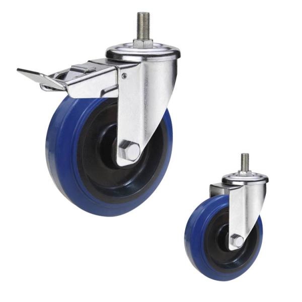 5 Inch 200kg Capacity Threaded Stem Casters With Roller Bearing