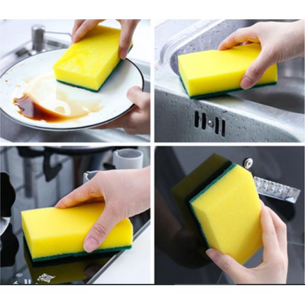 Double-side Rectangle Sponge Kitchen Cleaning Scouring Pad Scourer