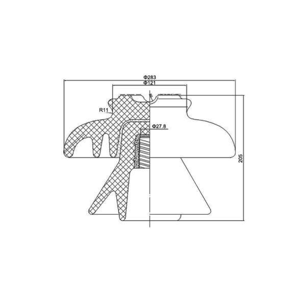 33KV Ceramic P-33-Y Transmission Line Insulator