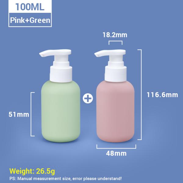 Travel Size 100ml 3.4oz Plastic Shampoo Bottles with Pump Cap