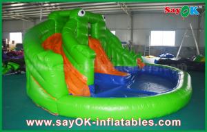 Quality Industrial Inflatable Water Slides Pvc Summer Inflatable Bouncer Slide Outside Frog Water Slide With Print for sale
