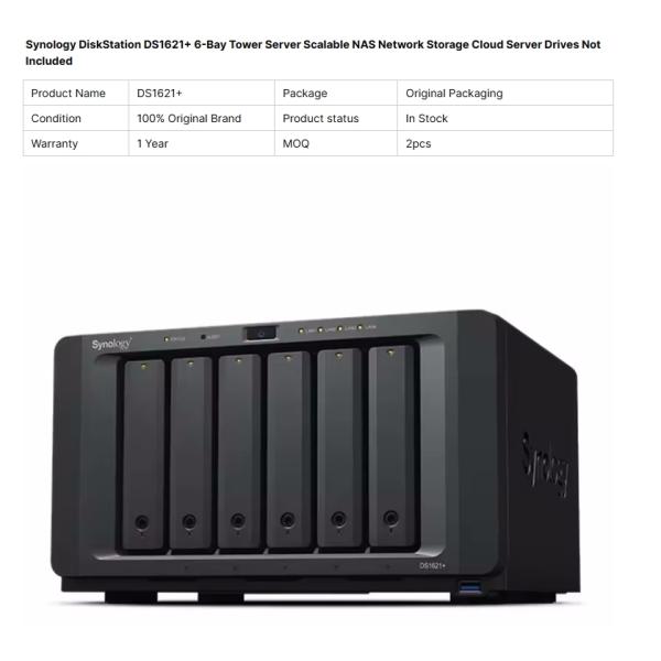 DS1621+ 6-Bay Tower NAS Storage Server with USB Interface for Cloud Server Drives