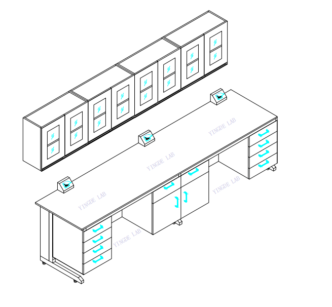 Side Lab Work Bench Corrosion Proof Modular Lab Bench With Base Cabinet And Drawer